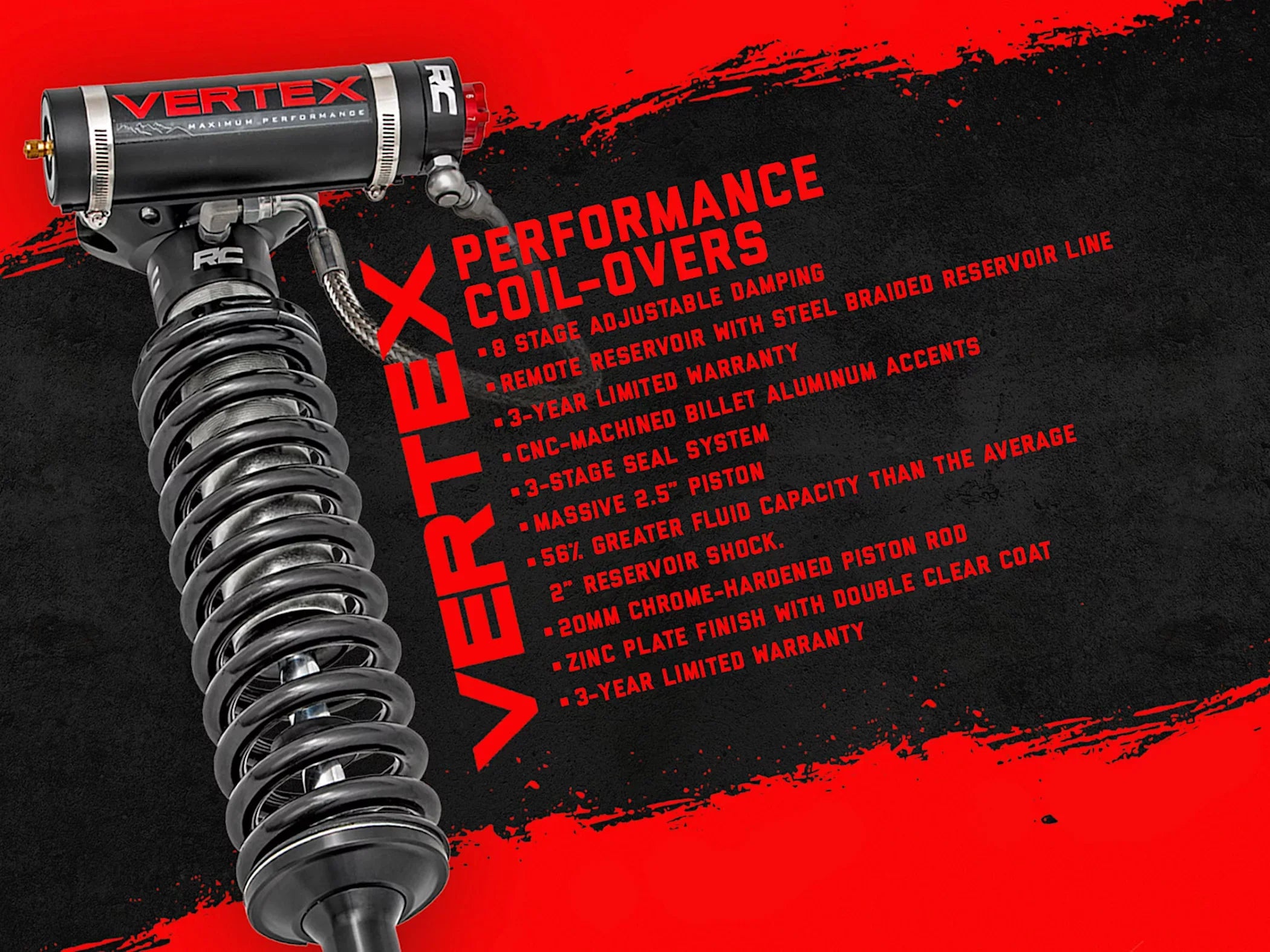 Rough Country 7" Lift Kit (fits) 2014-2018 Chevy Silverado GMC Sierra 4WD | Vertex Coilovers | Suspension System | 22851
