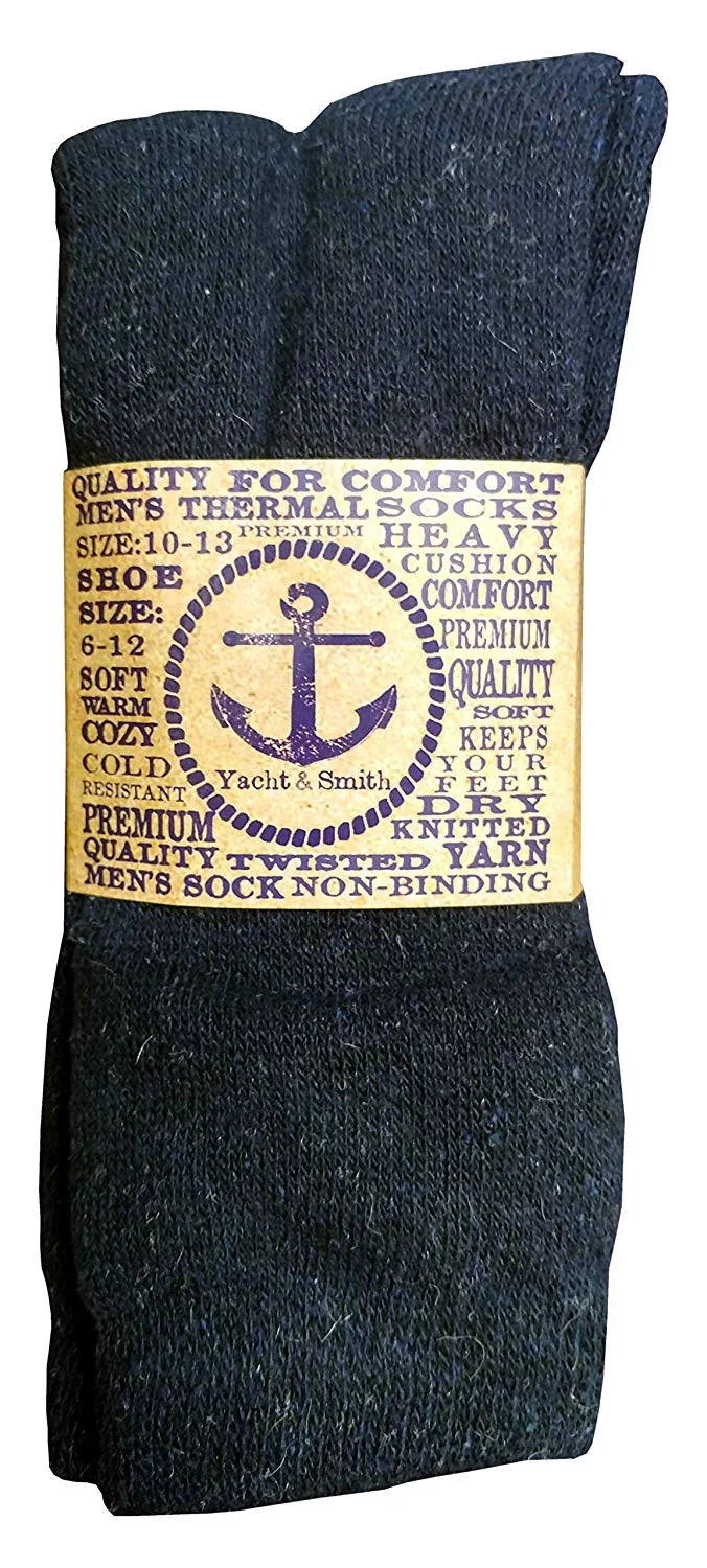 Yacht & Smith Mens Thermal Winter Camping Boot Socks, Value Pack (12 Pack)