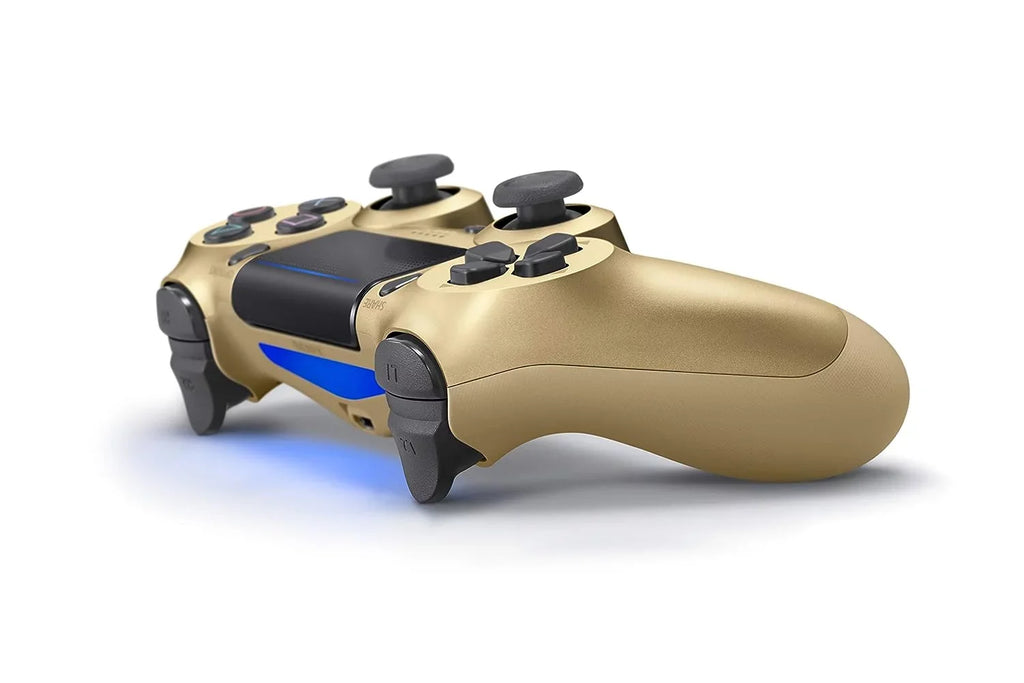 PlayStation 4 DualShock Wireless Controller Bundle - Gold Blue - With Earbuds Like New with BOLT AXTION