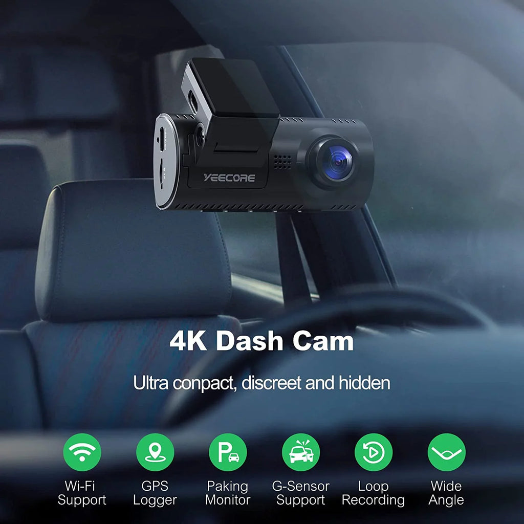 Yeecore Dash Cam, 4K Dash Cam Front UHD 2160P, Car Camera with WiFi GPS, 3.16" LCD, Portable Magnetic Mount, Dash Camera for Cars with WDR, Night Vision, Parking Monitor, G-Sensor, Support 256GB Max