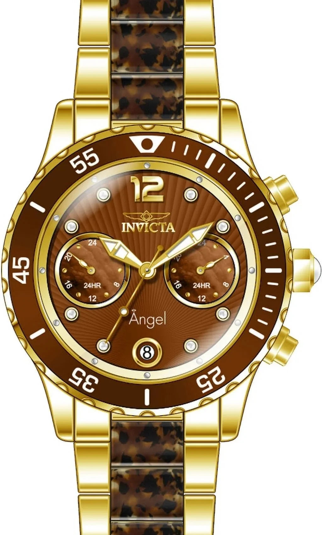 Invicta Women's Angel Brown Steel Bracelet & Case Quartz Analog Watch 24706