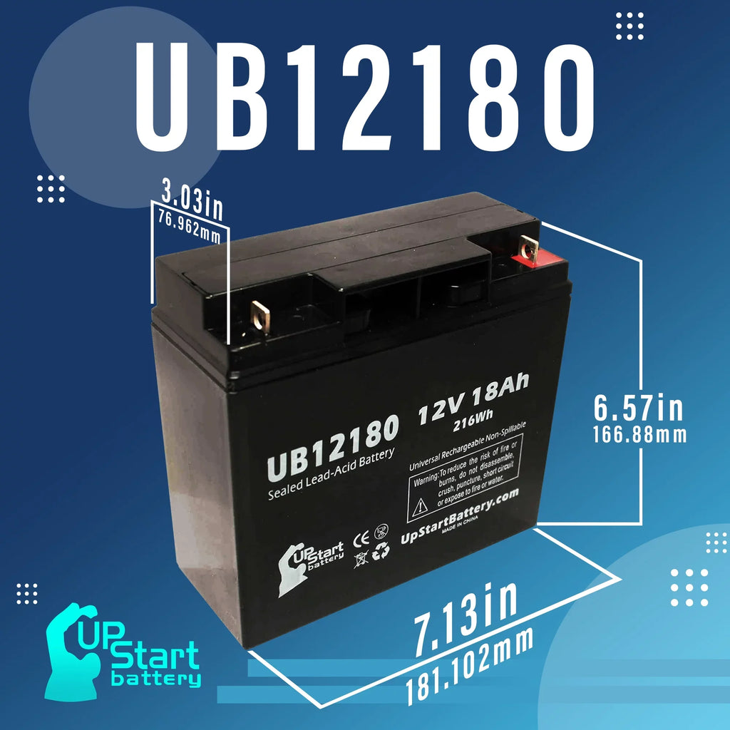 3x Pack - Matching CSB BATTERY OF AMERICA GP12170 Battery - Replacement UB12180 Universal Sealed Lead Acid Battery (12V, 18Ah, 18000mAh, T4 Terminal, AGM, SLA)
