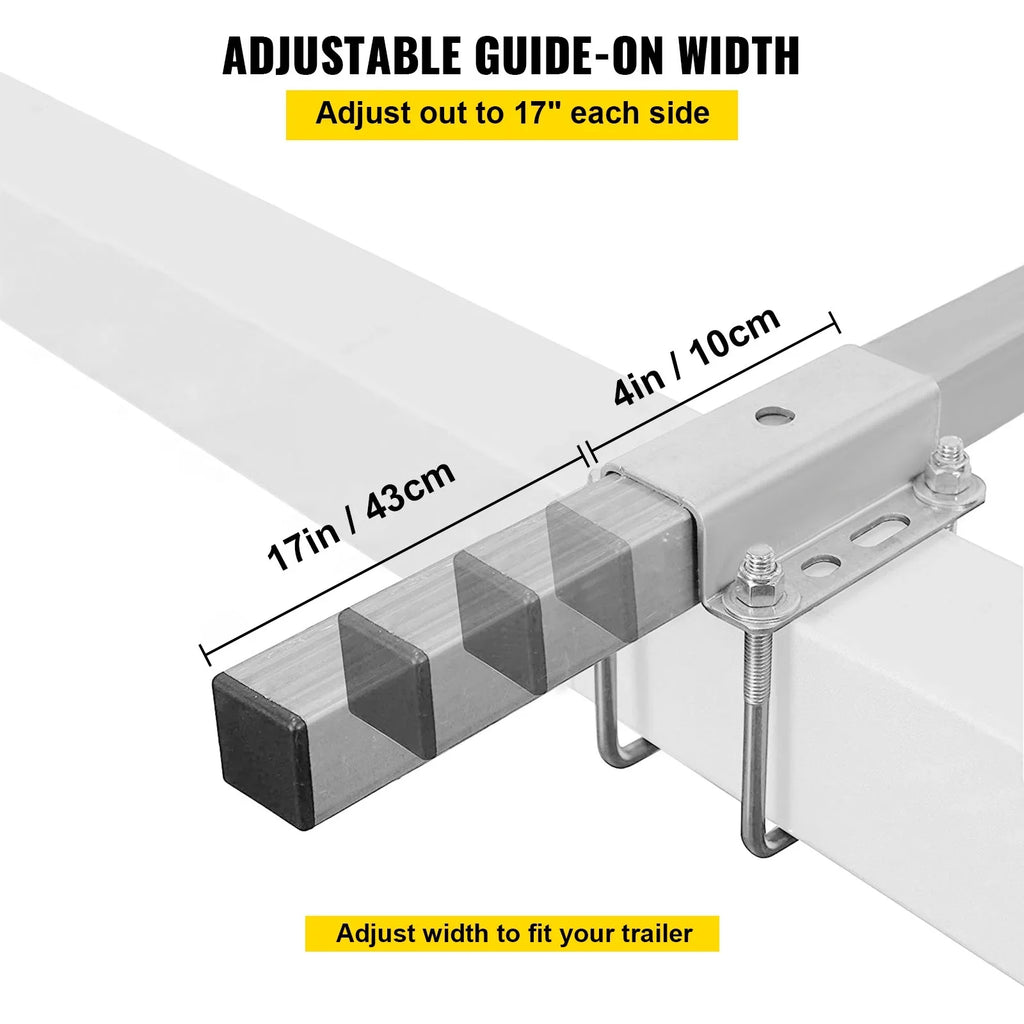 VEVORbrand Ship Trailer Guide-on, 40", 2pcs Galvanized Steel Trailer Post Guide on, with LED-Lighted PVC Tube Protection Mounting Hardware Included, for Ski Ship Fishing Watercraft or Watercraft Trailer