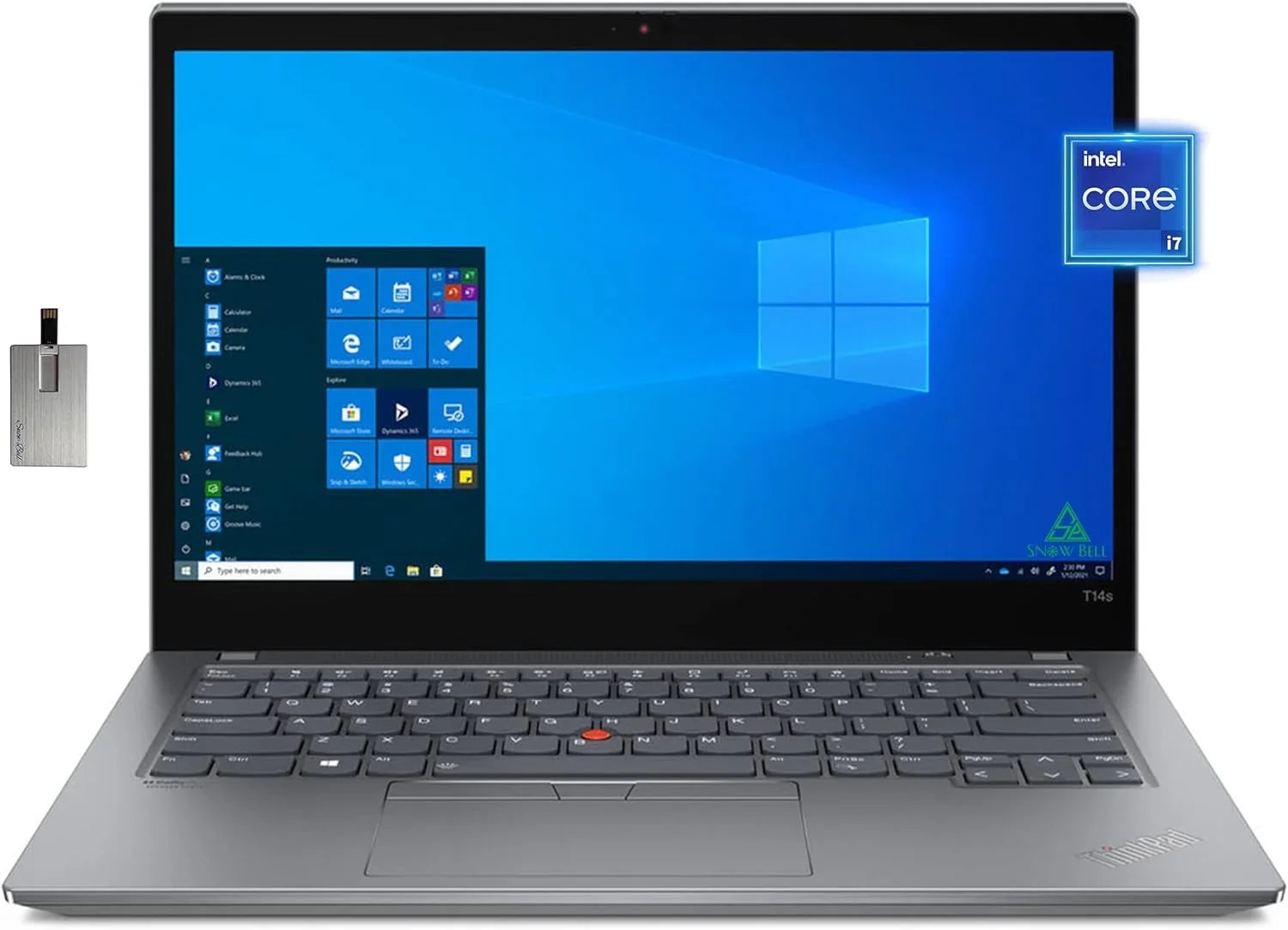 Lenovo ThinkPad T14s Gen 2 Touchscreen Laptop, 14" FHD Laptop, 11th Gen i7-1165G7, 16GB RAM, 512GB PCIe SSD, Backlit Keyboard, WiFi 6, HDMI, Win 10 Pro, with Hotface 32GB USB Card