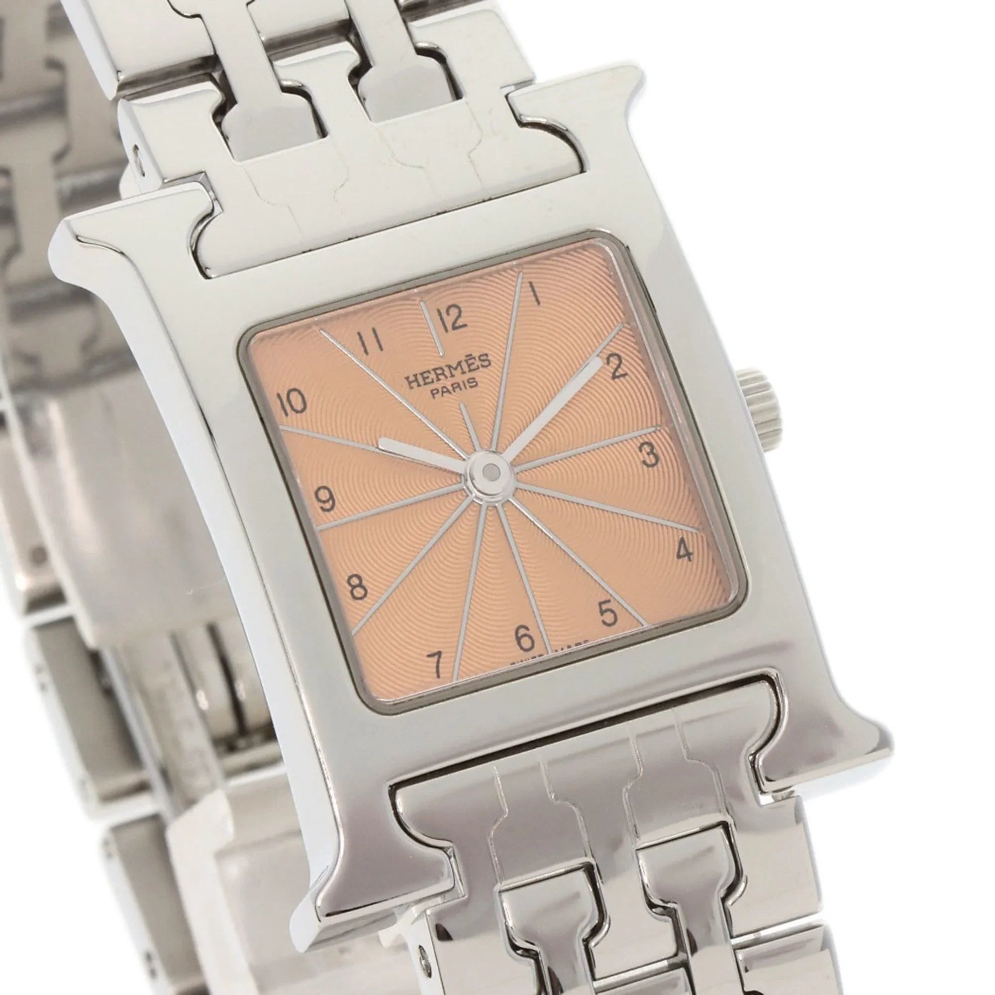 Pre-Owned Hermes HH1.210 H Watch Wristwatch Stainless Steel/SS Ladies HERMES (Good)