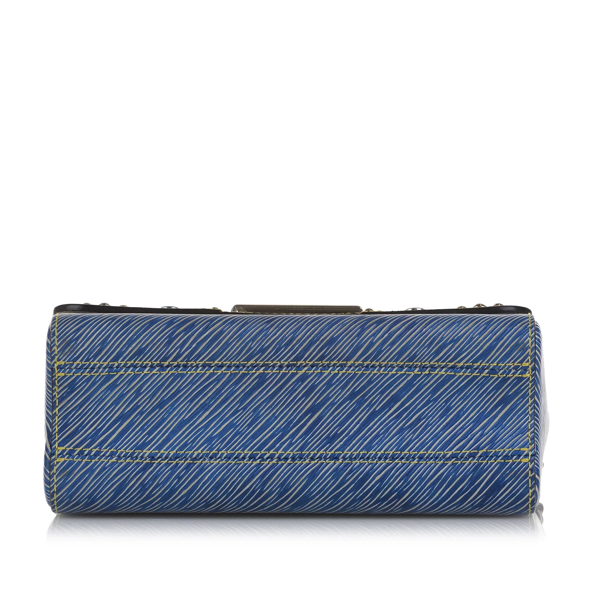 Pre-Owned Authenticated Louis Vuitton Studded Epi Twist MM Leather Blue Crossbody Bag Unisex (Good)