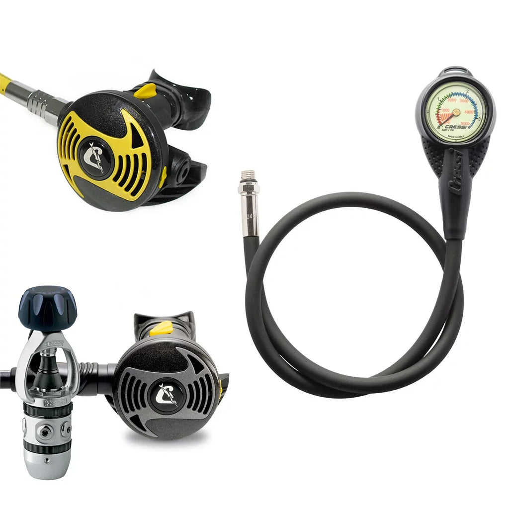 Cressi XS2/AC2 Regulator, XS Octopus Package and Mini Gauge