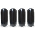 8 x 20 in. Center Hole Ribbed Ship Pontoon Fender, Black - 4 Piece