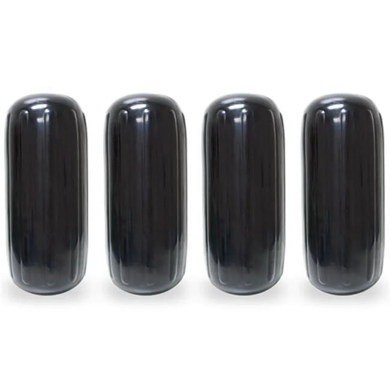 8 x 20 in. Center Hole Ribbed Ship Pontoon Fender, Black - 4 Piece