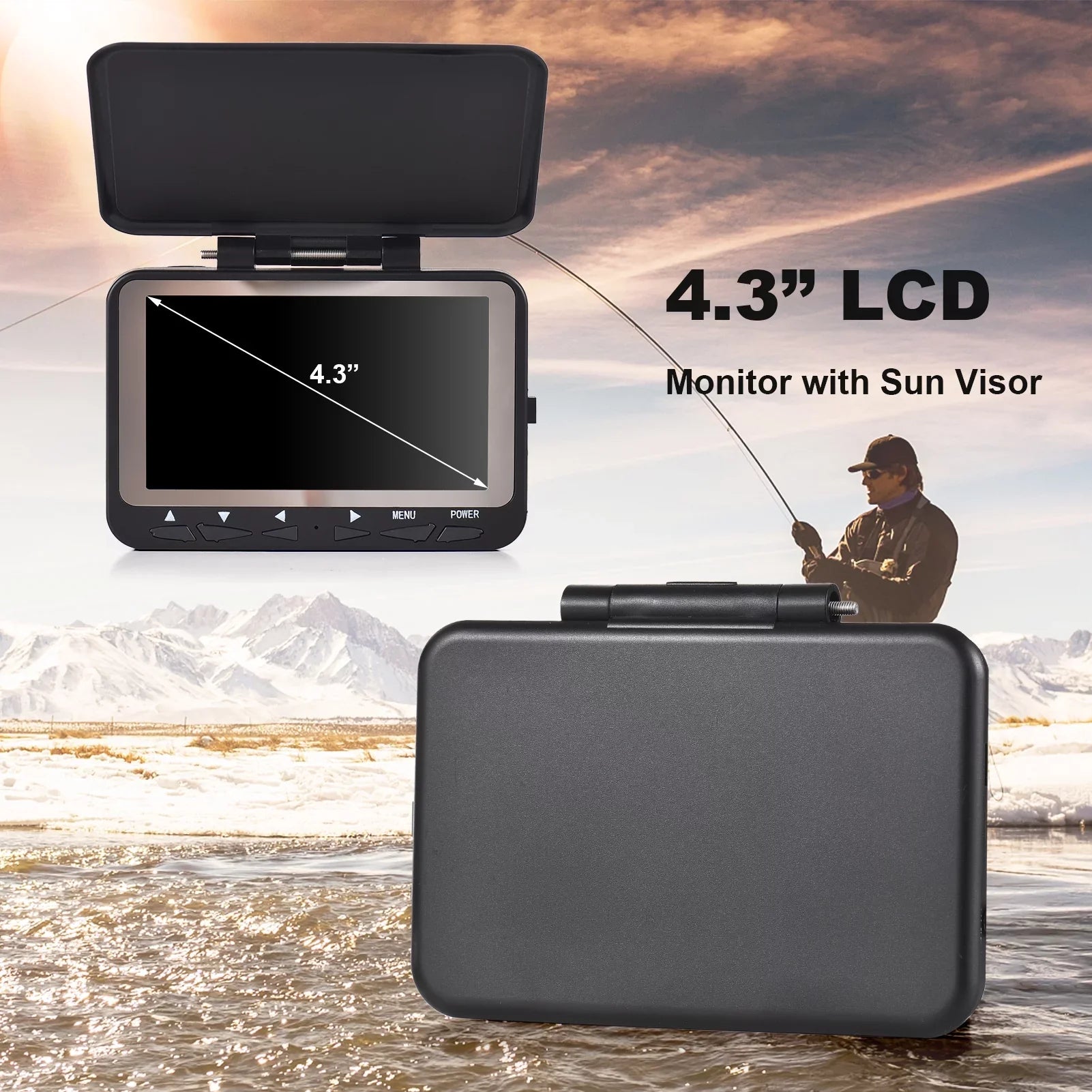 Lixada Underwater Fishing Camera 15M/30M LCD Fish Finder 1200TVL 8PCS IR LED Night Vision for Ice Vessel Fishing