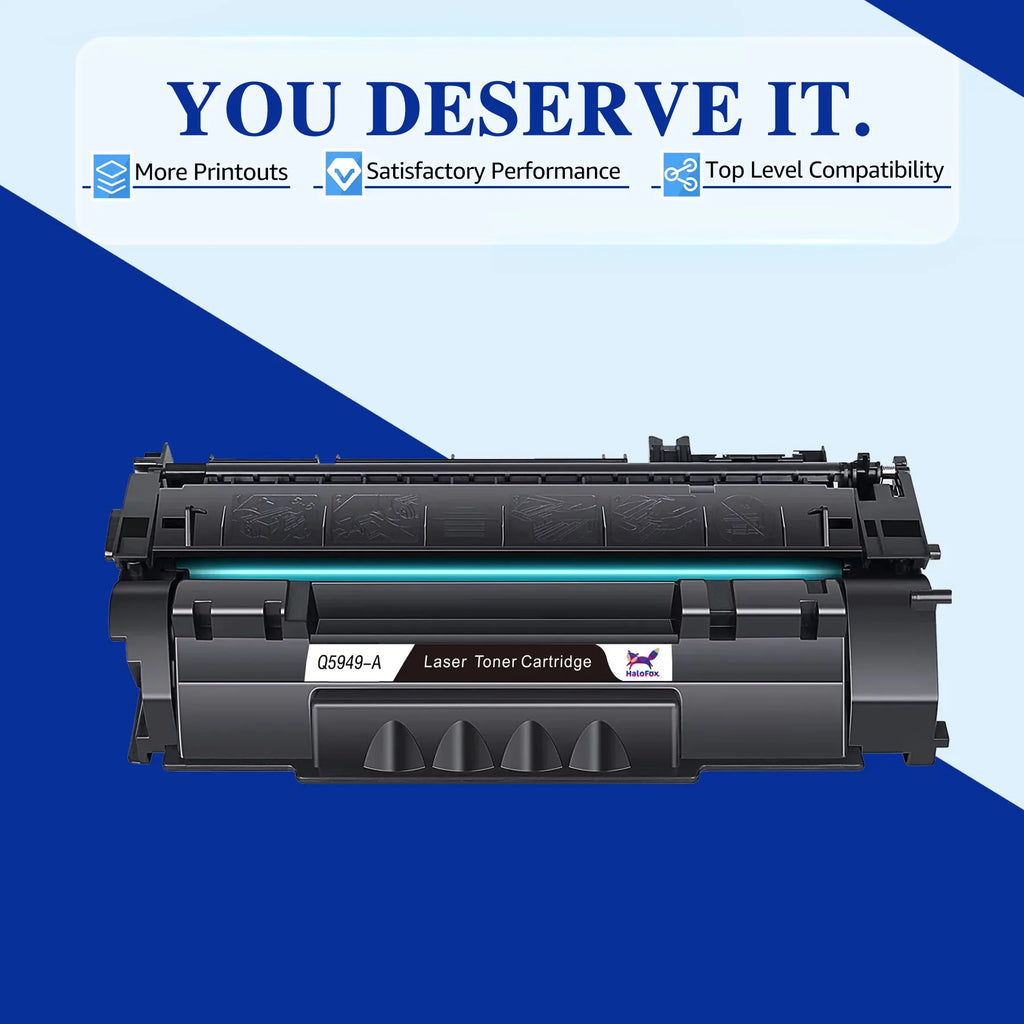 49A 53A Q5949A Halofox 49A Toner Cartridge Replacement for HP 49A Q5949A 53A Q7553A 49X Q5949X for HP Laserjet 1320 1320n 3390 1160 1320tn 1320nw 3392 P2015 P2015dn Printer Ink (Black, 6-Pack)