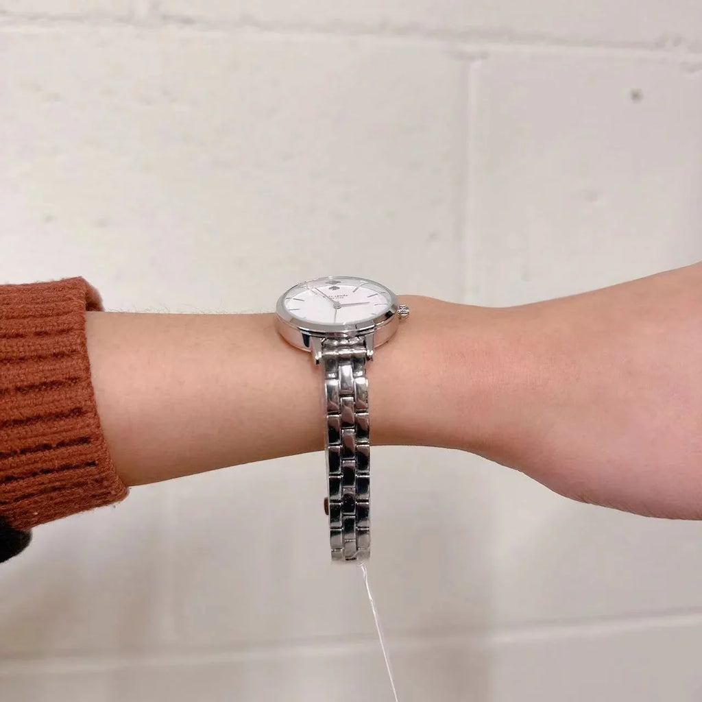 kate spade KSW9001 new york metro three-hand metal watch