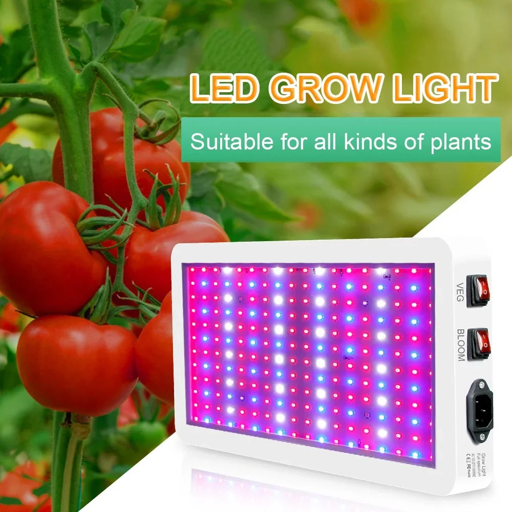 Aibecy Dual Switch LED Grow Light 2000W for Indoor Plants Full Spectrum IP65 Waterproof Perfect for Seedlings Flowers Greenhouse