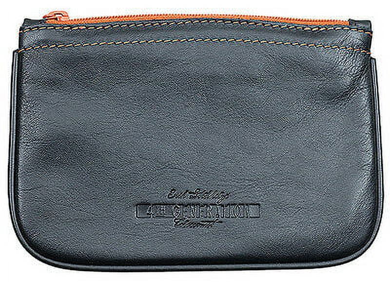 4th Generation Kenzo Black Italian Caliber Leather Zipper Tobacco Pouch - 7955