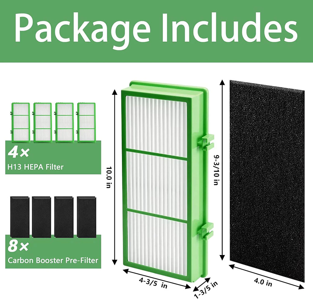 HAPF300AHD Remover True HEPA Filter Matching with Holmes Aer1Series Air Purifier, HAPF30AT True HEPA Allergen Remover, Parts HAPF300AH-U4R & HAP242-NUC (4 True HEPA + 8 Pre Filter)
