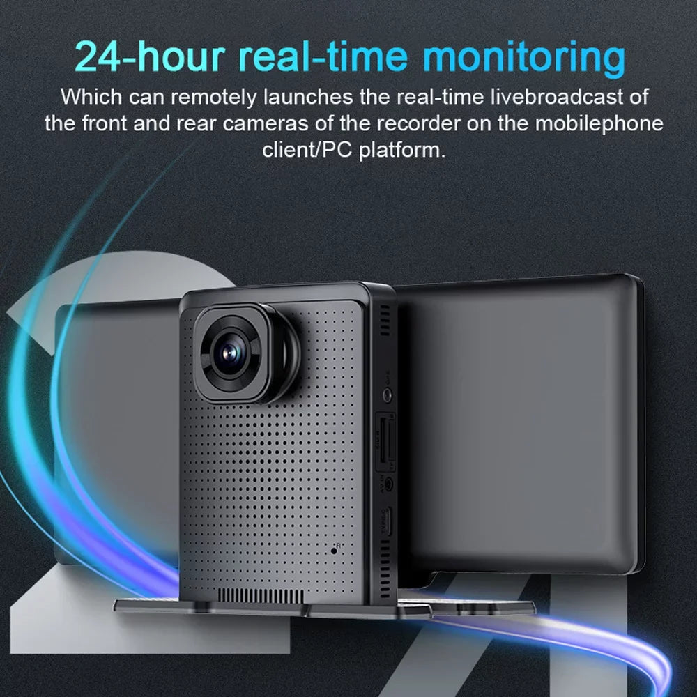 Dual Lens Car Dash Cam: Multi-language Car Video Recorder - Night Vision, 10.26in DVR, 170 Degree Wide Angle, GPS Navigation Camcorder - Enhance Your Car Safety and Navigation Experience