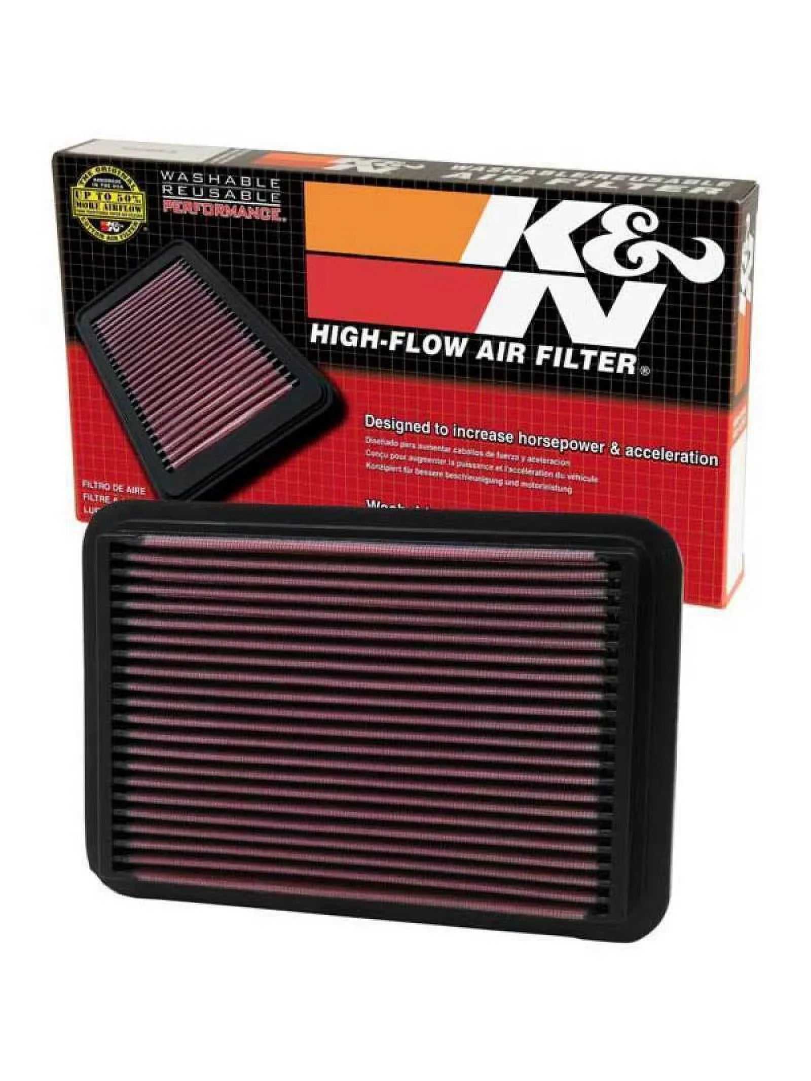 K&N Engine Air Filter: High Performance, Premium, Washable, Replacement Filter: 1986-2018 MITSUBISHI/TOYOTA/MAZDA/ISUZU (Outlander, ASX, Tacoma, Soarer, 4 Runner, Hilux, Previa, Tarago), 33-2050-1