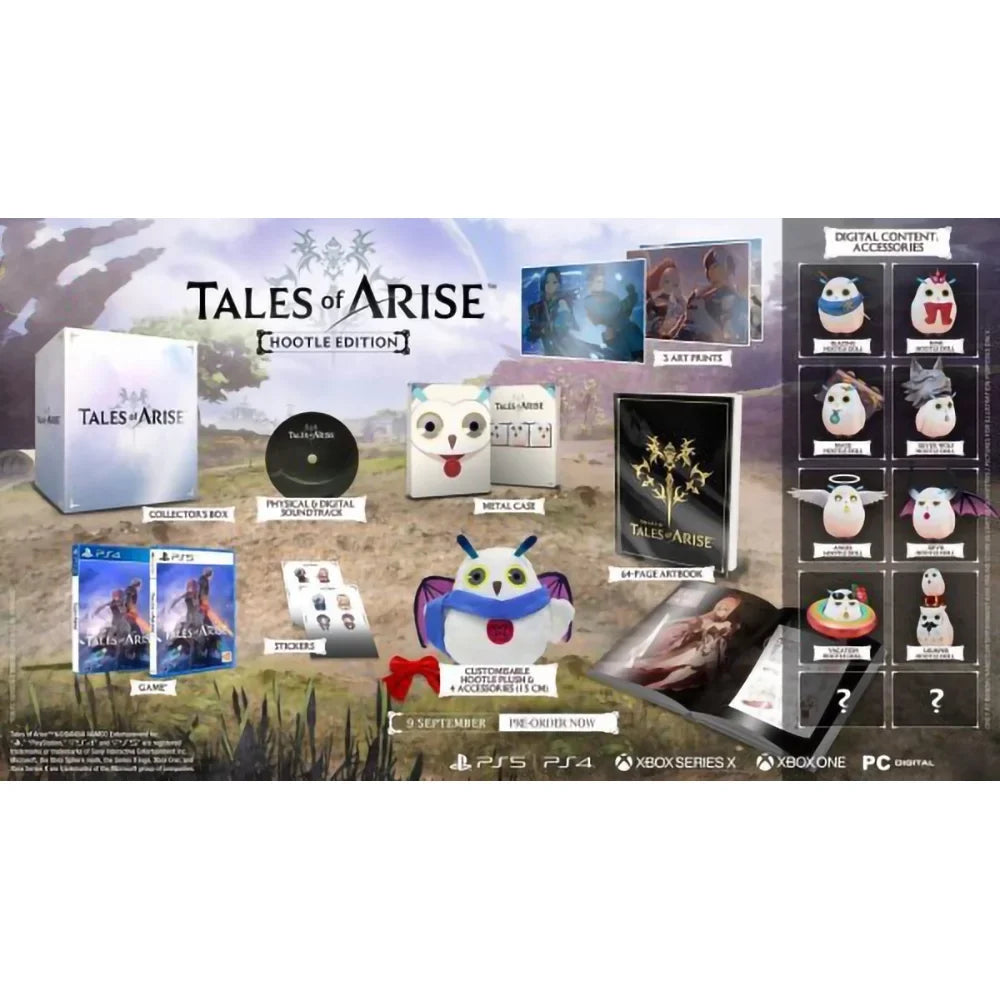 Tales Of Arise Hootle Collectors Edition Game Box with Plush Accessories PS4