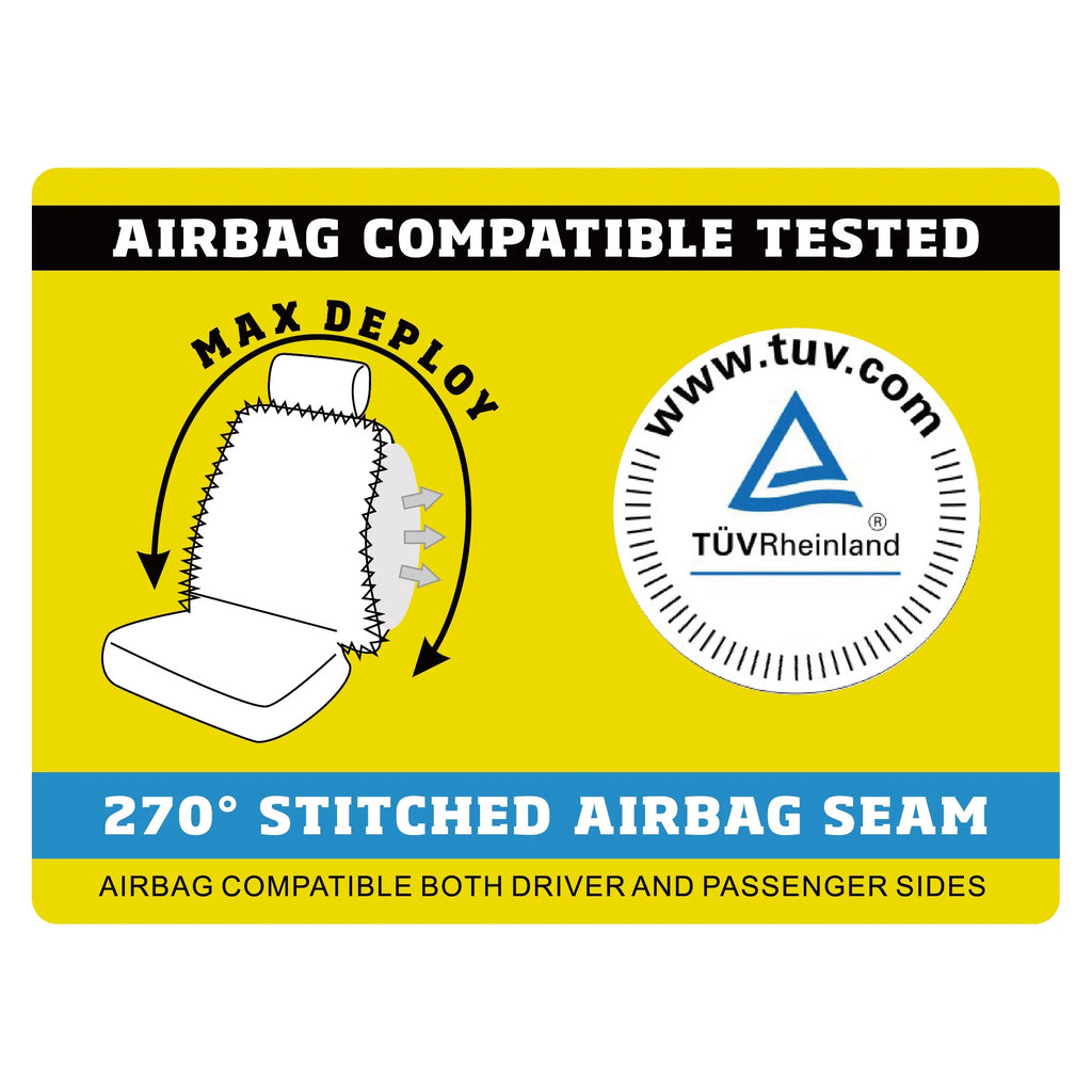 Auto Drive 2 Piece Car Seat Wrap High Back Soft Faux Fur Polyester Black, Universal Fit, 2002SC101