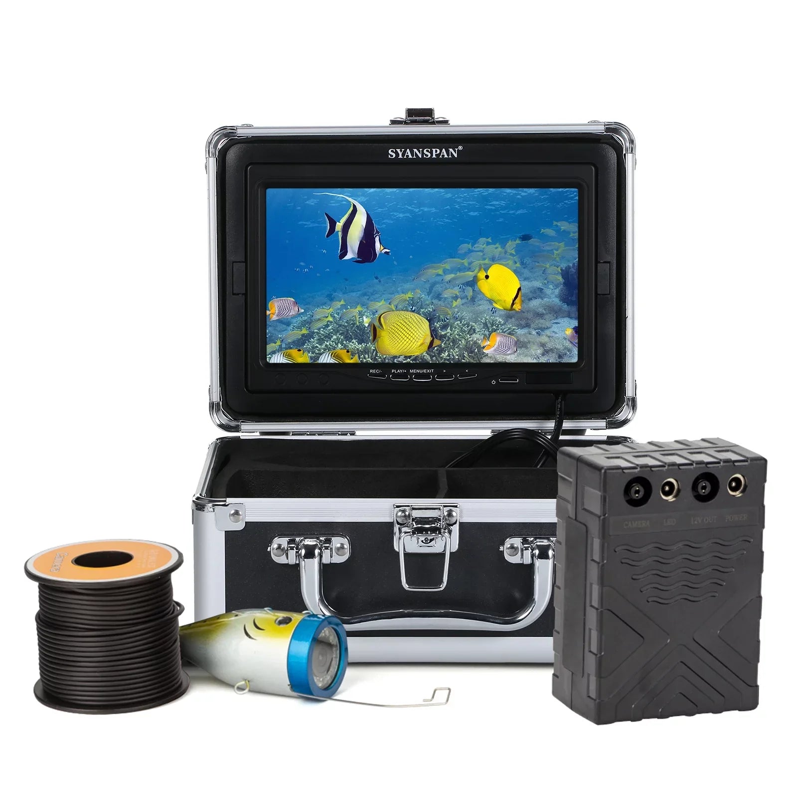 moobody Underwater Fishing Camera Fish Finder with 12LEDs 7Inch/9Inch LCD Display 15M/30M/50M Cable IP68 Waterproof for Sea Lake Vessel Ice Fishing