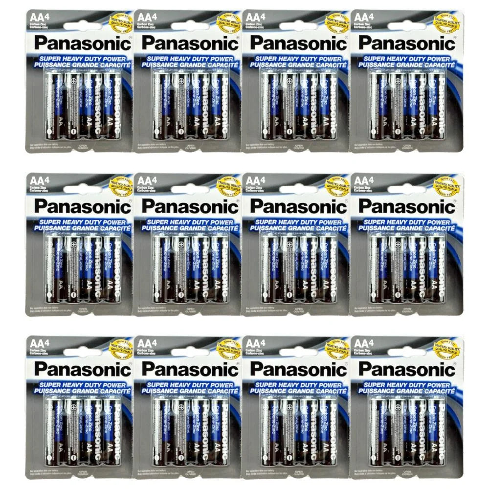 48 PCS Panasonic AA Batteries Super Heavy Duty Power Carbon Zinc Double A Battery 1.5v