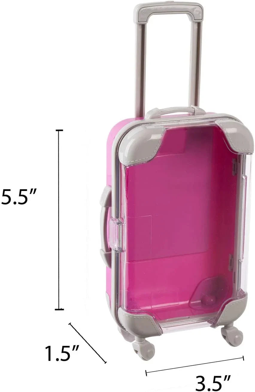 Mini Suitcase 5.5"X3.5"X1.5" Pink Candy Box 8 Pack