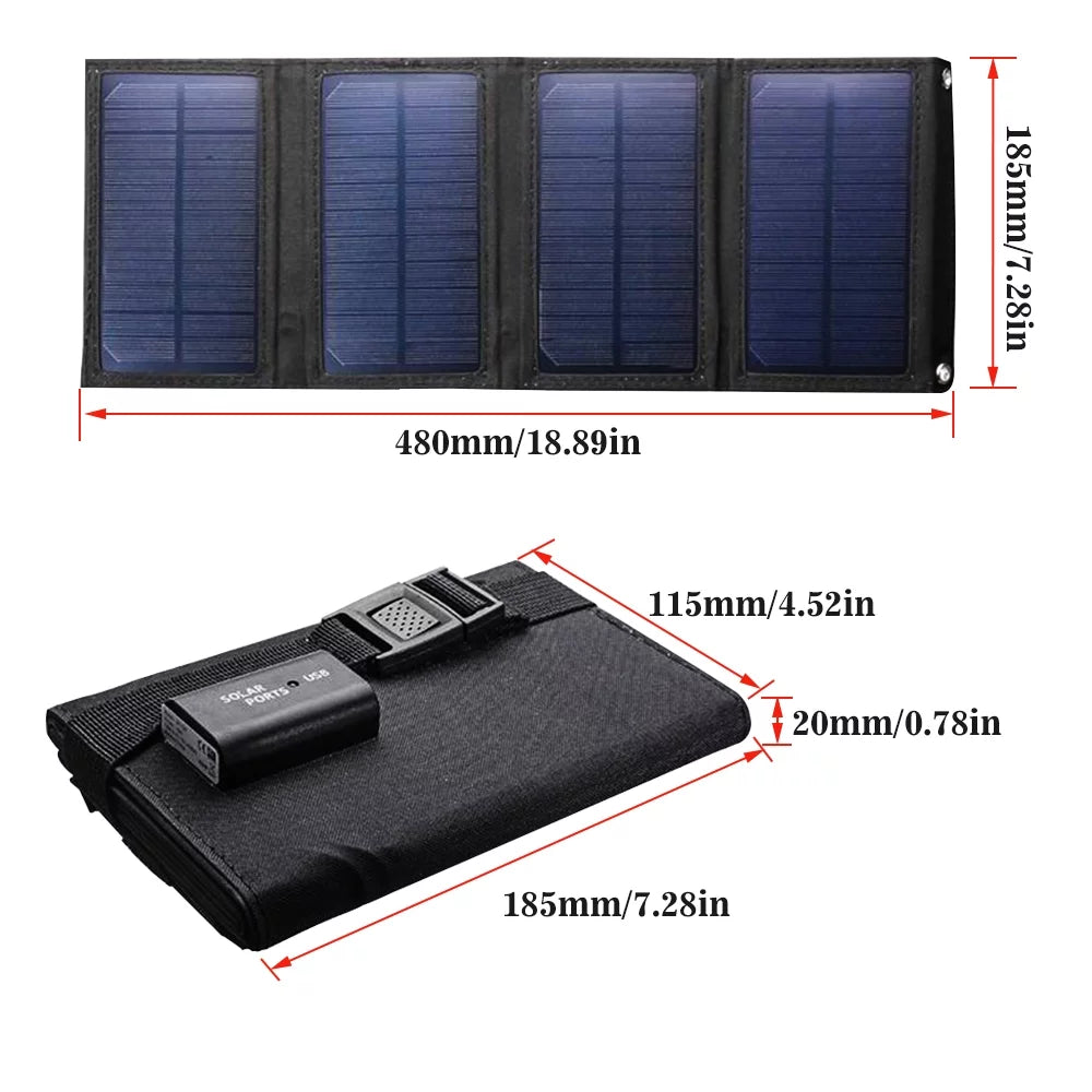 DFITO 80W USB Solar Panel Kit, Folding Power Bank, Portable Sun Power Solar Panel Charger for Outdoor Camping Hiking Phone Charger