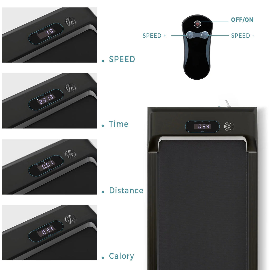 Walking Pad Treadmill, BTMWAY Ultra-Quiet Under Desk Treadmill for Home Office Gym Use, 2.5HP Electric Treadmill with Bluetooth APP/speaker/Remote Control/Display, 2 in 1 Portable Walking Pad