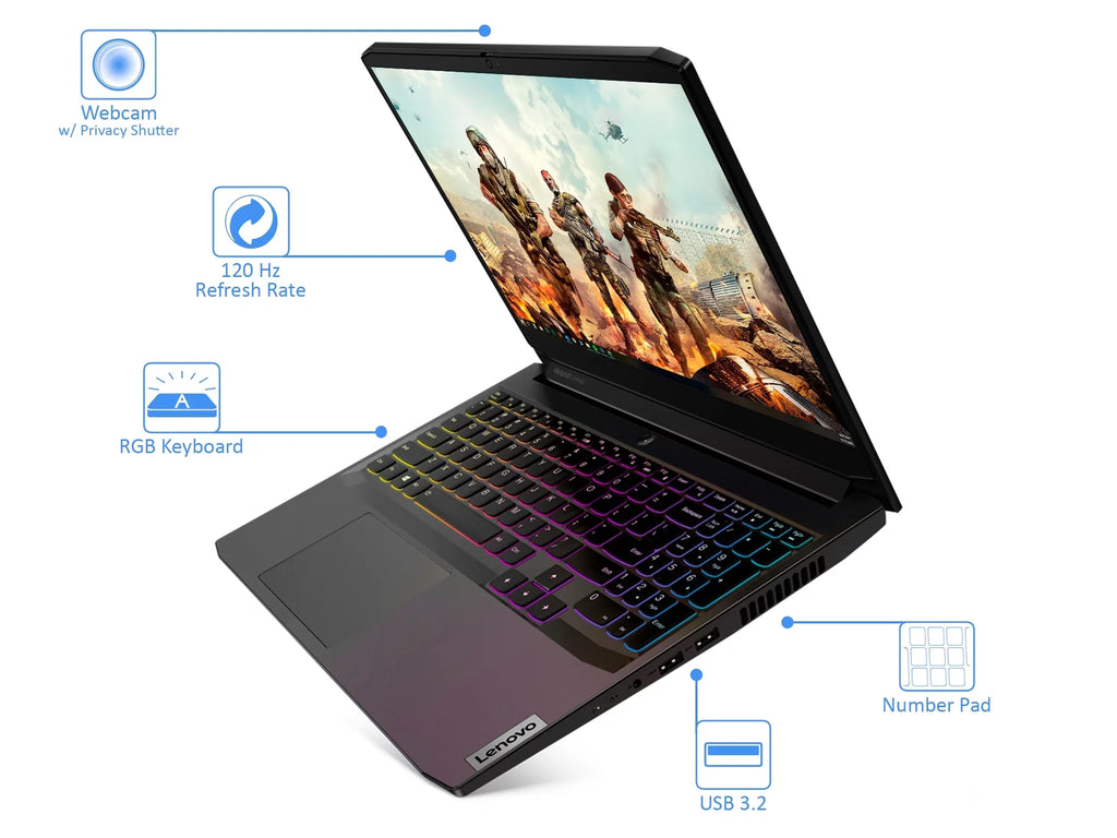 Lenovo IdeaPad 3i Gaming Laptop, 15.6" 120Hz FHD Display, i7-11370H Upto 4.8GHz, 8GB RAM, 256GB NVMe SSD + 1TB HDD, NVIDIA GeForce RTX 3050 Ti, HDMI, Windows 10 Home (82K10003US)