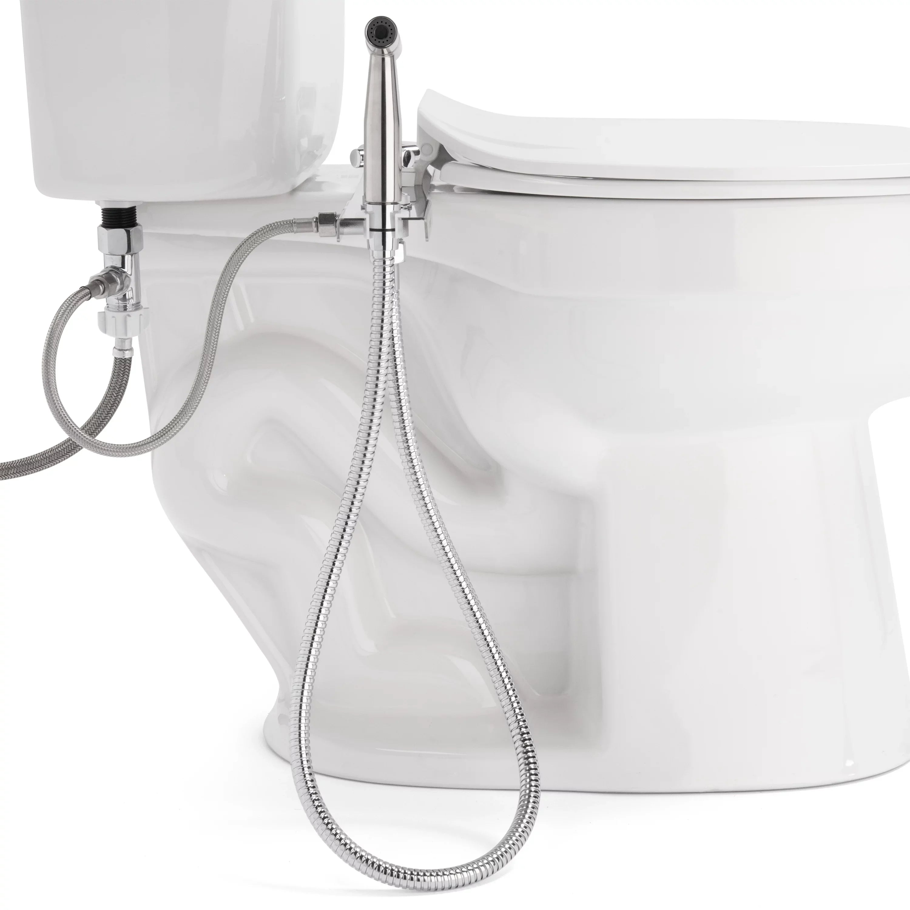 Brondell CleanSpa Luxury Hand-Held Bidet Sprayer and Holster with Integrated Shut off, Stainless Steel