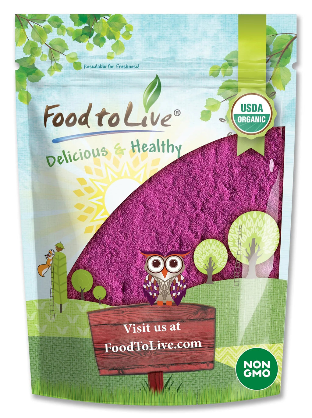 Organic Black Currant Powder, 2 Pounds — Non-GMO, Raw, Vegan, Kosher — by Food to Live