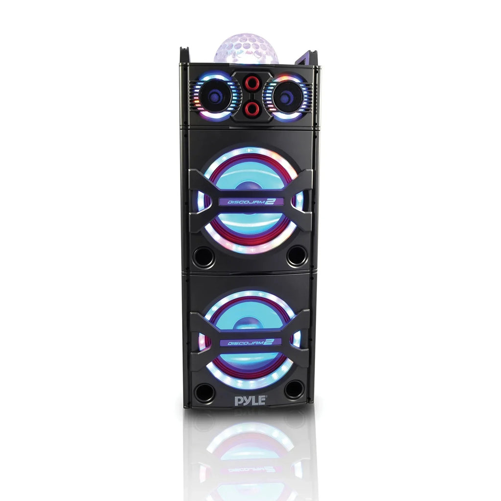 Pyle PSUFM1043BT Portable Bluetooth Speaker System with Flashing Party Lights