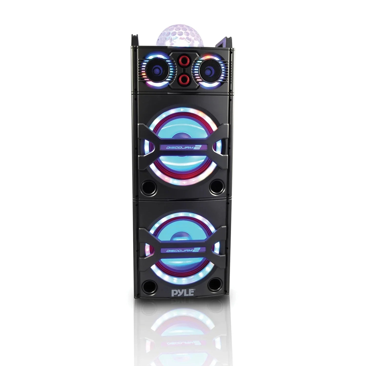 Pyle PSUFM1043BT Portable Bluetooth Speaker System with Flashing Party Lights