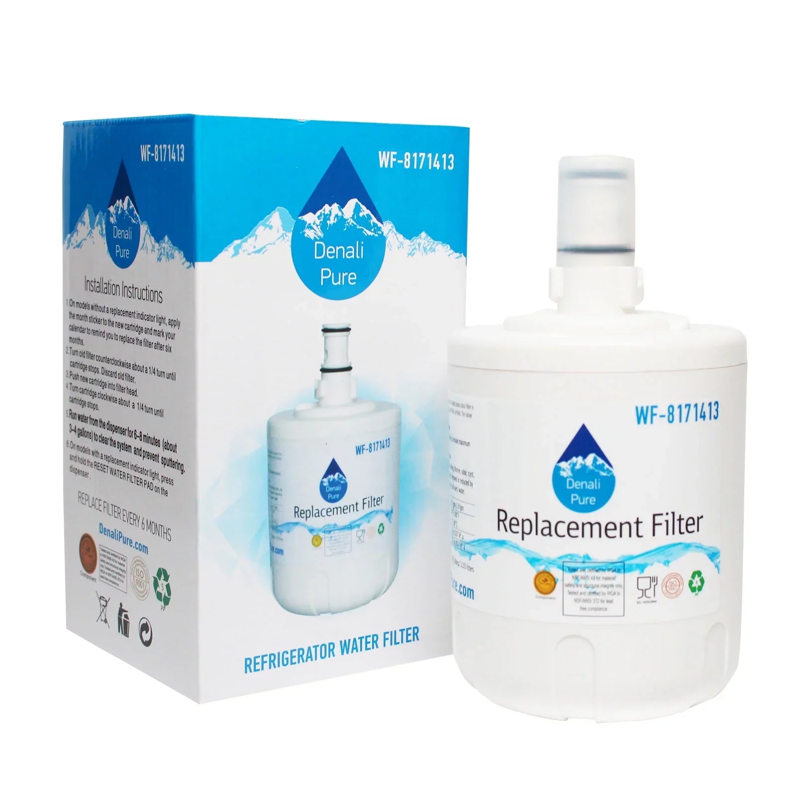 4-Pack Replacement for Kenmore / Sears 10672204201 Refrigerator Water Filter - Matching with Kenmore / Sears 46-9002 Fridge Water Filter Cartridge - Denali Pure Brand