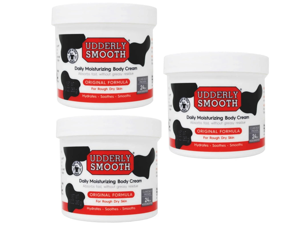 3 Pack - Udderly Smooth Body Cream Skin Moisturizer Original Formula for Rough Dry Skin, 10 Ounce