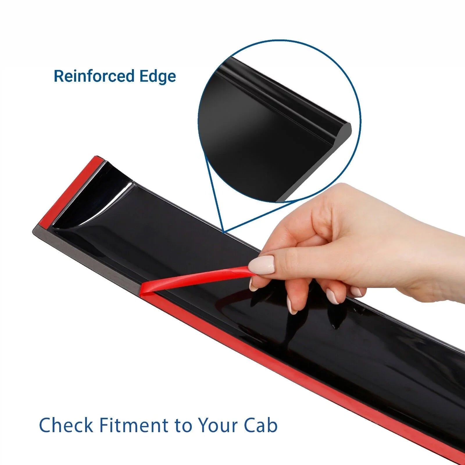 CLIM ART Incredibly Resilient Rain Guards Fitting with Chevrolet (Chevy) Silverado/GMC Sierra 1500 2019-2024 Crew Cab, Truck Accessories, Tape-on Window Deflectors, Vent Window Visors, 4pcs- 419160