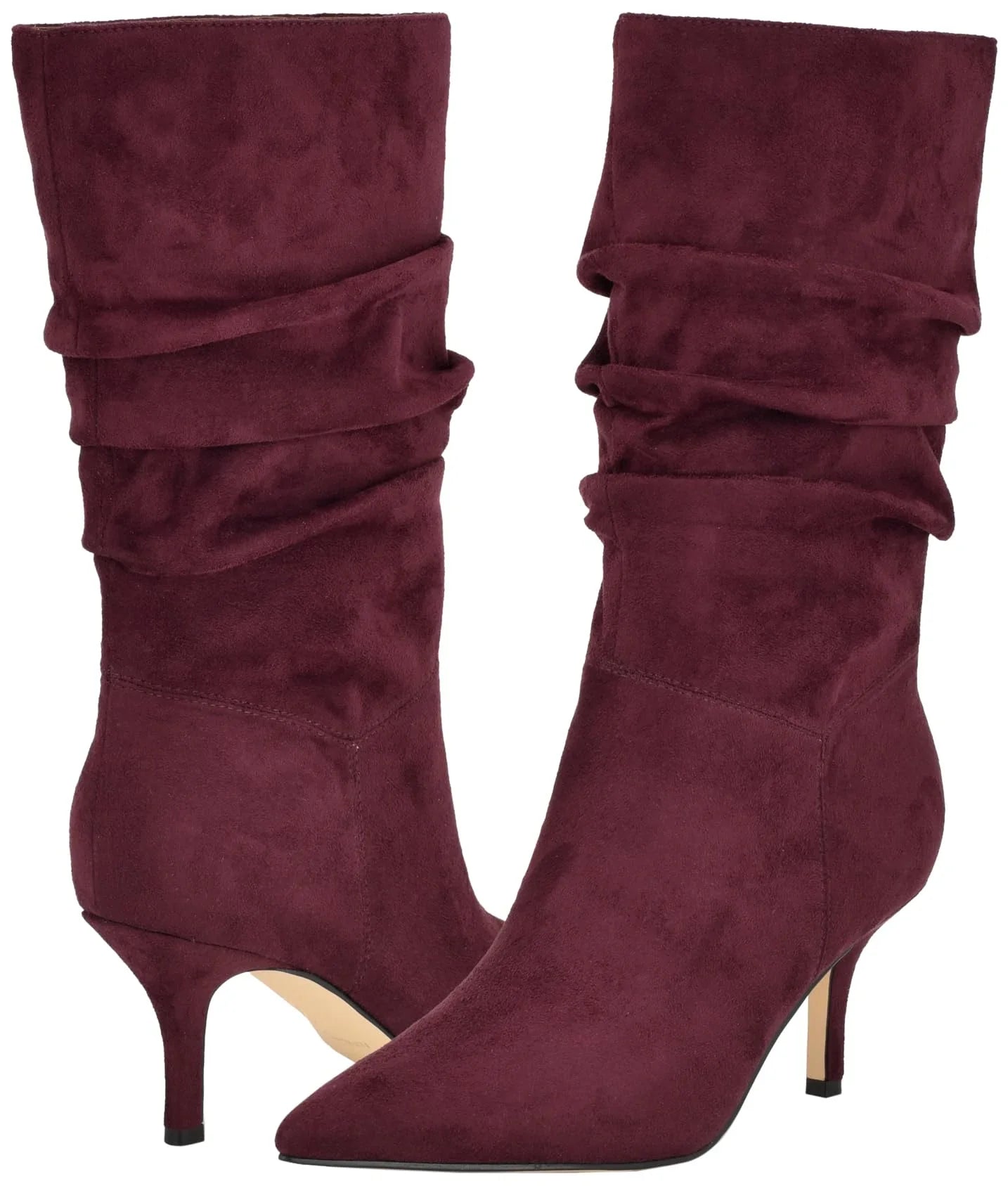 Nine West Women's Mycki Mid Calf Heeled Stiletto Boot 9, Wine 600