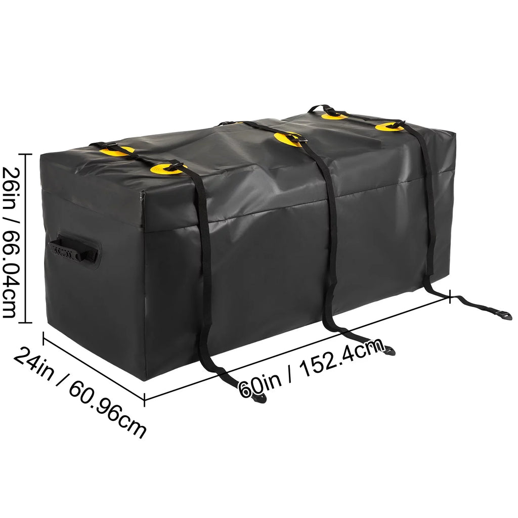BENTISM Hitch Cargo Carrier Bag, Waterproof 840D PVC, 60"x24"x26" (22 Cubic Feet), Heavy Duty Cargo Bag for Hitch Carrier with Reinforced Straps, Fits Car Truck SUV Vans Hitch Basket