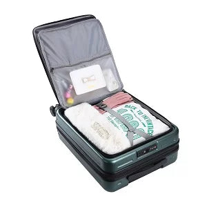 2 Piece 20/24 Luggage Set, Only 20 with Front Laptop Pocket & Expandle, Lightweight ABS+PC Hardshell Suitcase with TSA Lock & Spinner Wheels, 20 Inch 37~41L + 24 Inch 65L, Dark Green