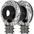 AutoShack Front Wheel Bearing Hubs Drilled Slotted Rotors Black Ceramic Pads Kit Driver and Passenger Side Replacement for Saturn Aura 2004-2012 Chevrolet Malibu 2006-2010 Pontiac G6 V6 FWD RHBBK0721