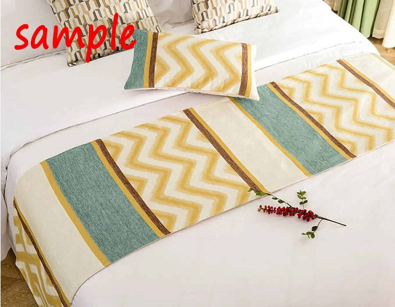 GCKG Excellent Ocean Wave Bed Runner, Shark Underwater World Bed Runners Scarves Bed Decoration 20x95 inch