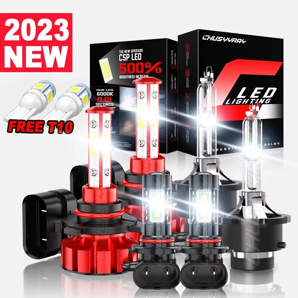 6pcs 9005 D4S LED HID Headlight High&Low Beam + 9145 Fog Light Bulbs Kit For Lexus ES350 2007-12