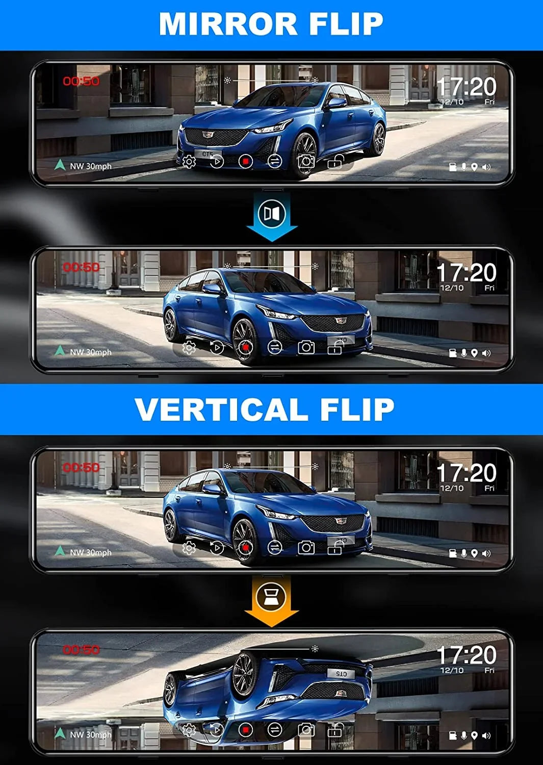 4K UHD Mirror Dash Cam Front and Rear Camera, Rearview Mirror Camera for Cars & Trucks with 11" IPS Touch Screen, Backup Camera with Type-C Connector/ Starvis Sensor/ Parking Monitor -G814