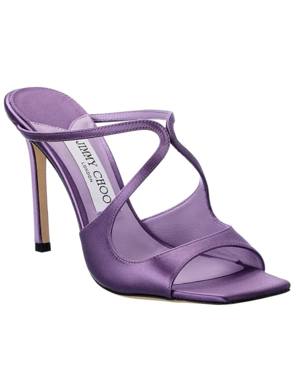 JIMMY CHOO Womens Purple Comfort Anise 95 Open Toe Stiletto Slip On Dress Heeled Sandal 36.5