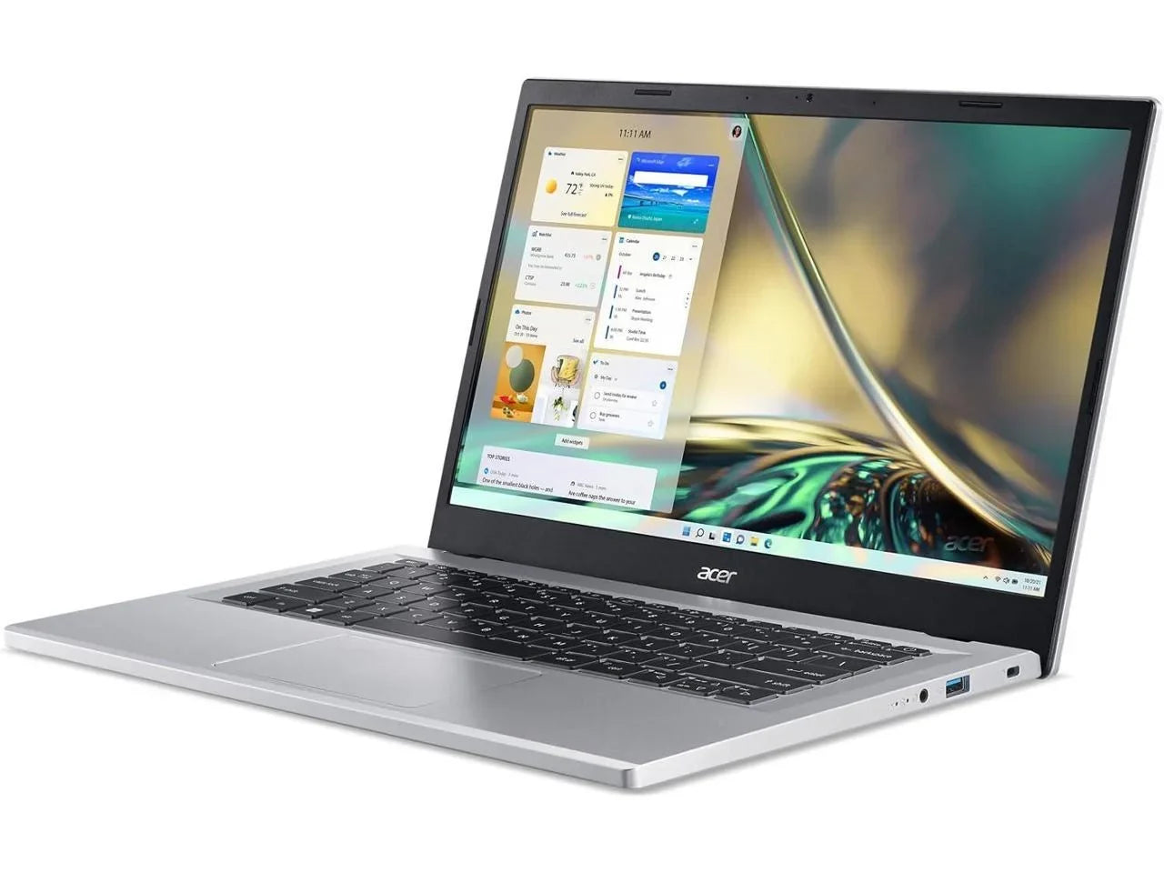 Acer Aspire 3 14 A314-36P - i3 - N305 - Win 11 Home in S mode - UHD Graphics - 8 GB RAM - 128 GB SSD - 14" IPS 1920 x 1080 (Full HD) - Wi-Fi 6 - pure silver - kbd: US Intl