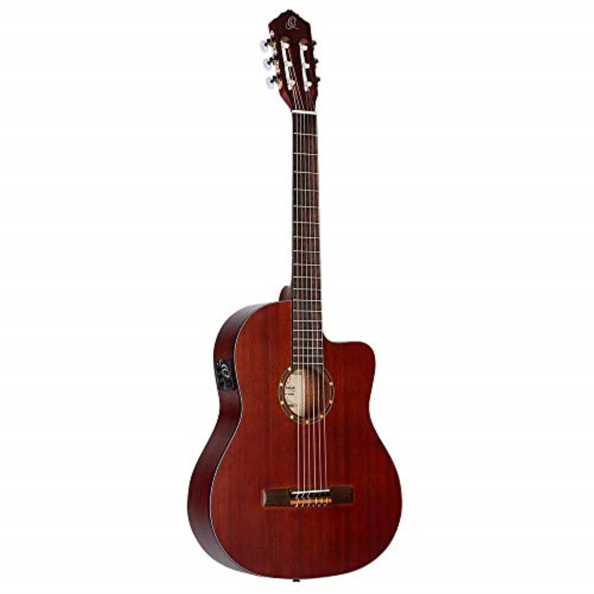 Ortega Family Series RCE125MMSN Thinline Acoustic-Electric Nylon Guitar Mahogany