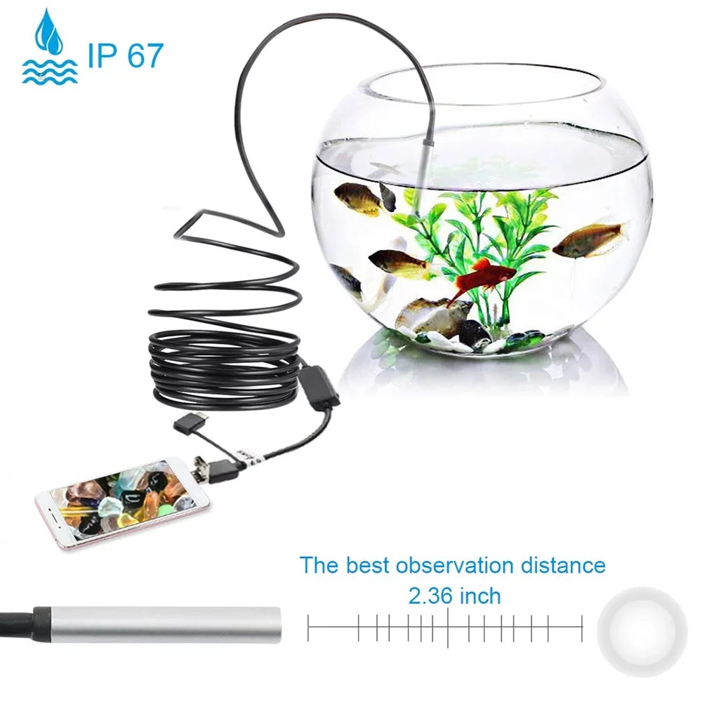 Moobody 5.5mm Endoscope Camera with 6 Adjustable LED Lights and 20M Cable