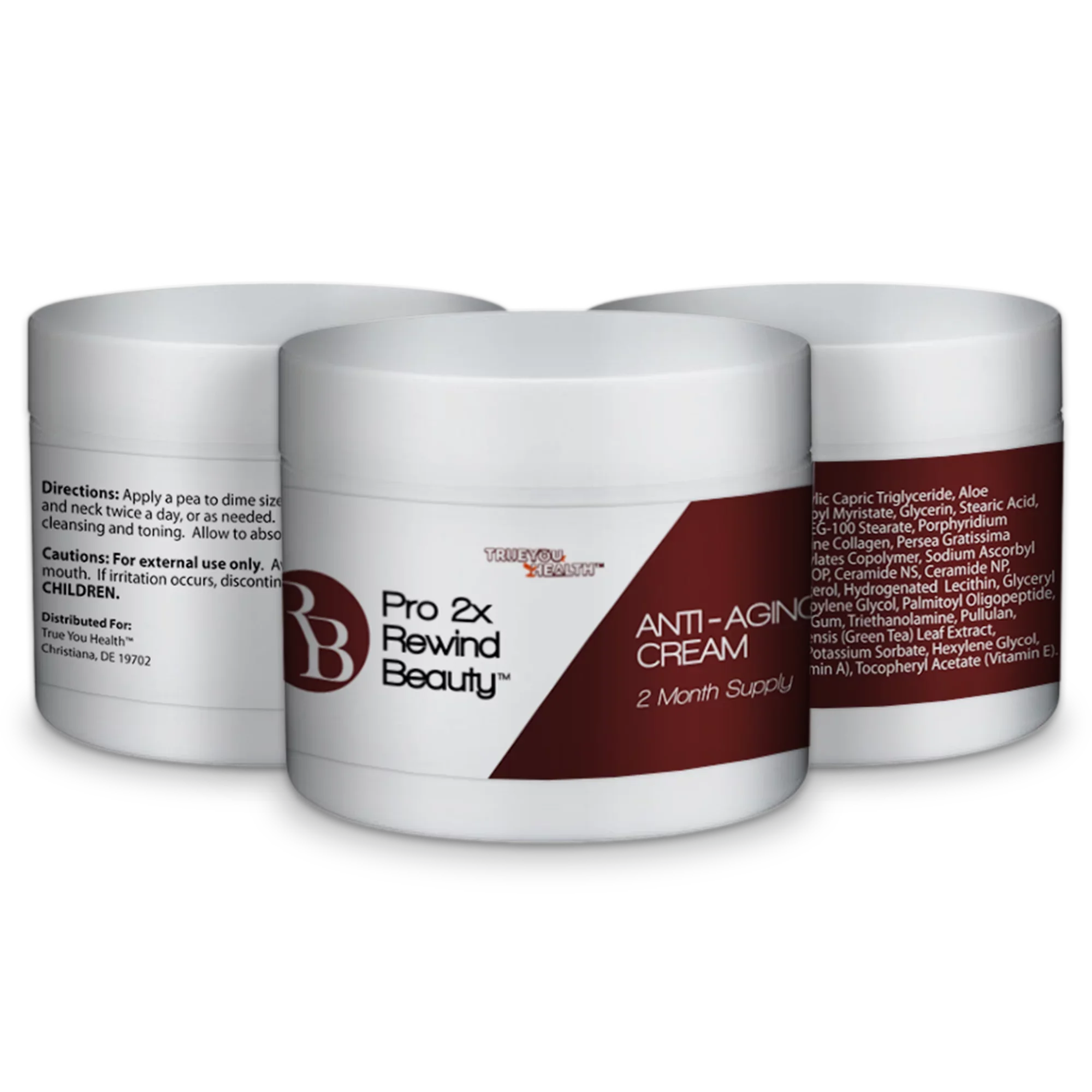 Pro 2x Rewind Beauty - Premium Anti-Aging Cream - 2 Month Supply - Help Reduce the Signs of Aging Day & Night - Anti-Wrinkle Technology to Lift & Firm - Contains Collagen & Vitamin A & Vitamin C
