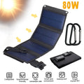 DFITO 80W USB Solar Panel Kit, Folding Power Bank, Portable Sun Power Solar Panel Charger for Outdoor Camping Hiking Phone Charger