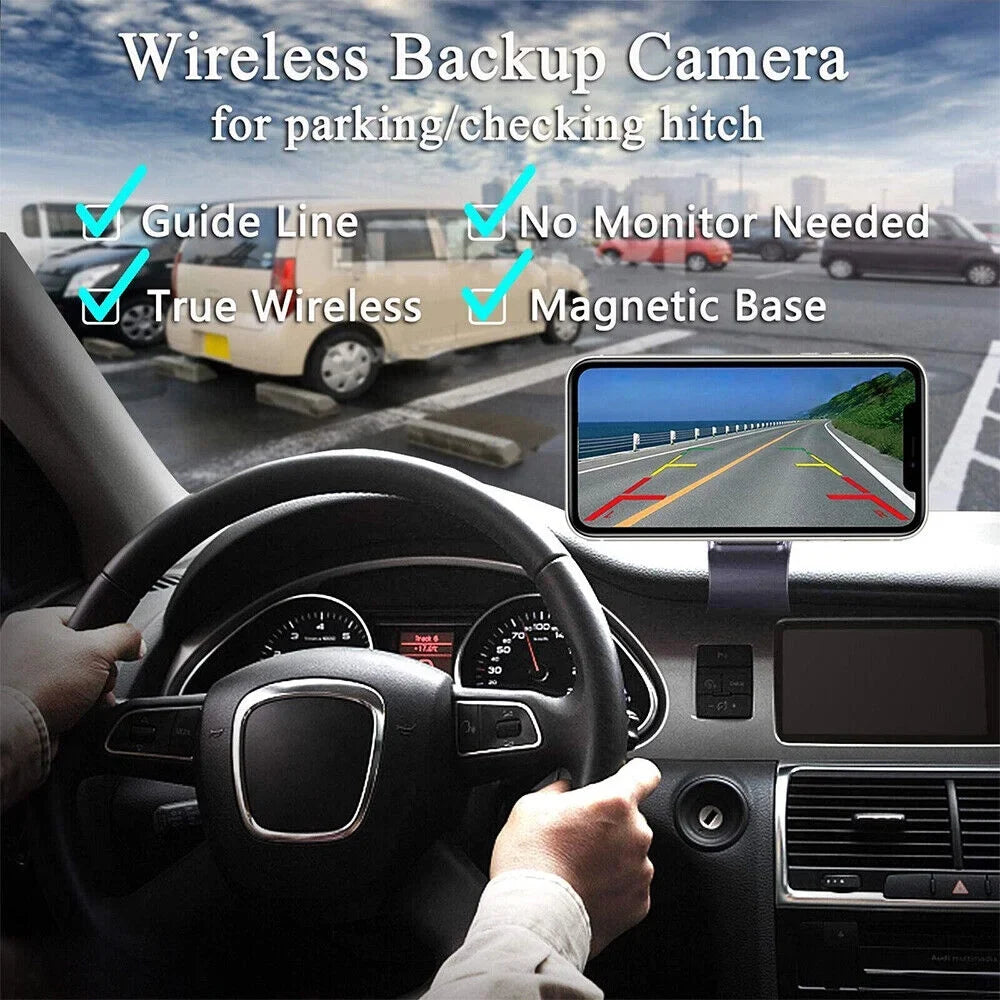 JLLOM 9600mAh Magnetic WiFi Camera - Premium Wireless Backup, Comprehensive Front/Rear Vehicle Views